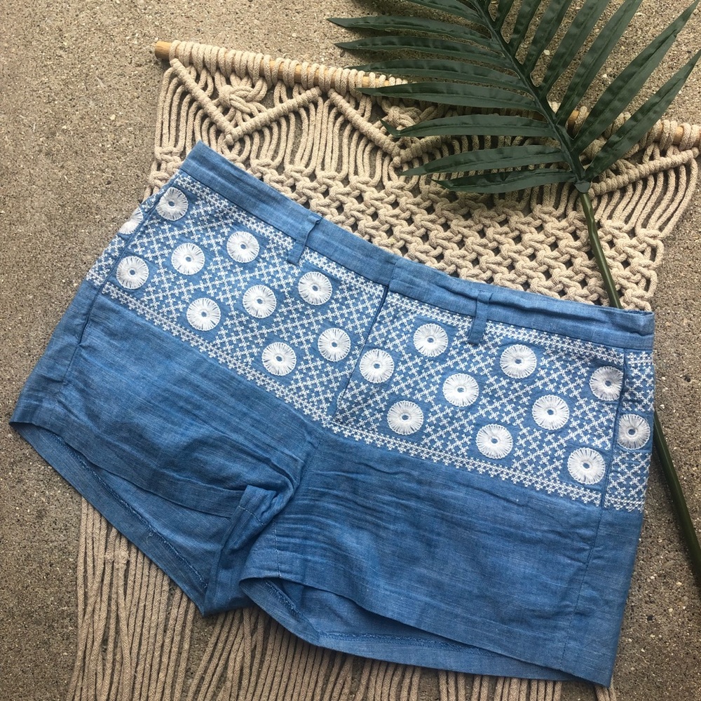 Madewell Cotton Embroidered Shorts Size 6